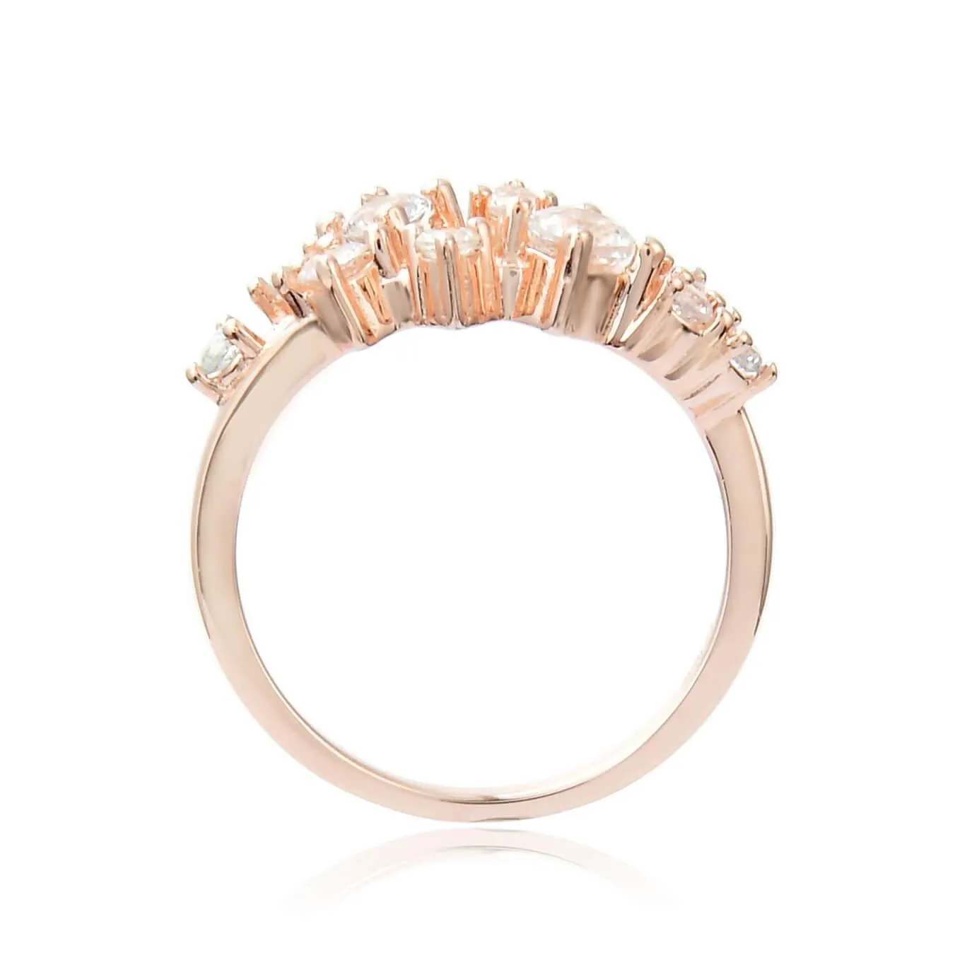 0.67 Ct Round White Sapphire Prong Silver Cluster Ring sold by Zulily product image thumbnail 4