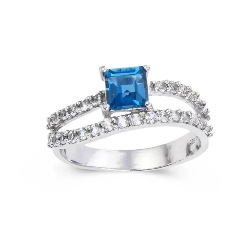 Blue Topaz Dual Band Fashion Ring made by Zulily