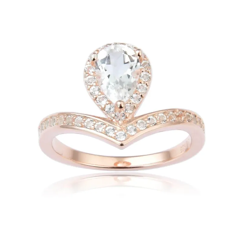 White Topaz Teardrop Ring made by Zulily
