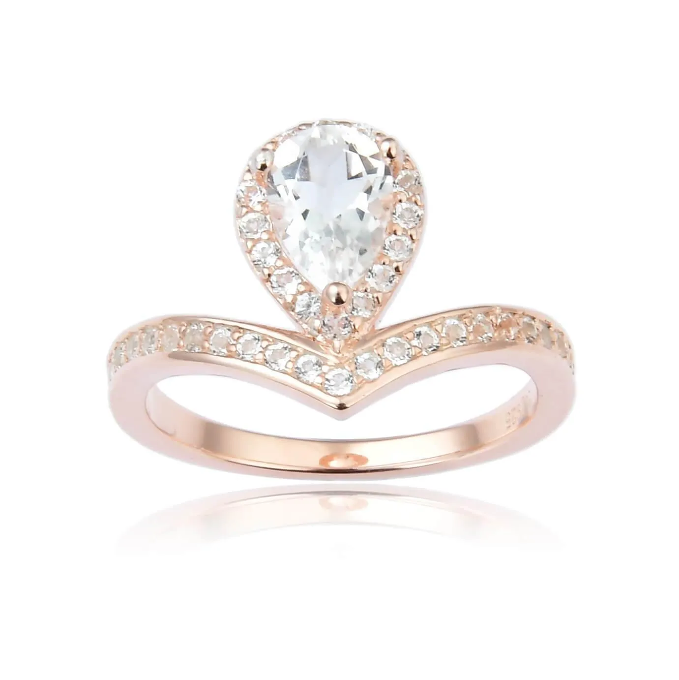 White Topaz Teardrop Ring sold by Zulily