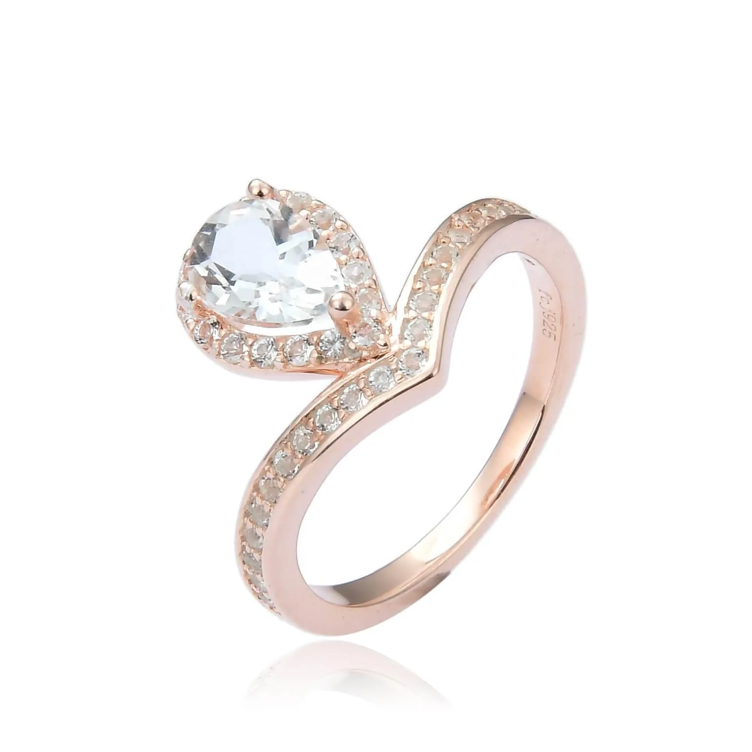White Topaz Teardrop Ring sold by Zulily product image thumbnail 2