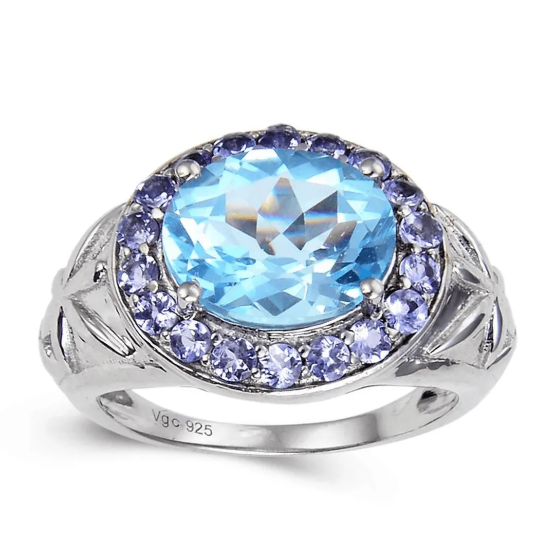 Blue Topaz and Tanzanite Statement Ring sold by Zulily