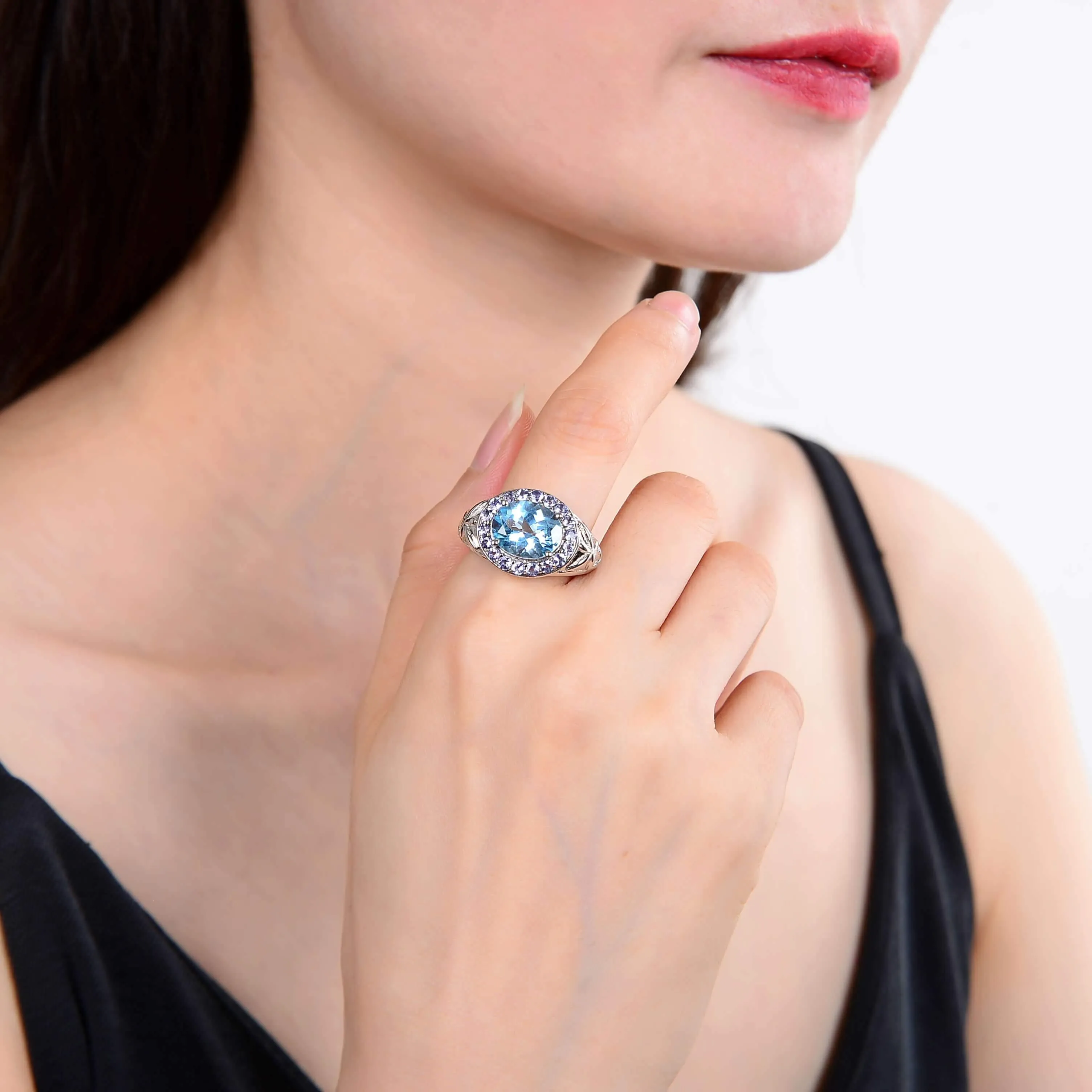 Blue Topaz and Tanzanite Statement Ring sold by Zulily product image thumbnail 2
