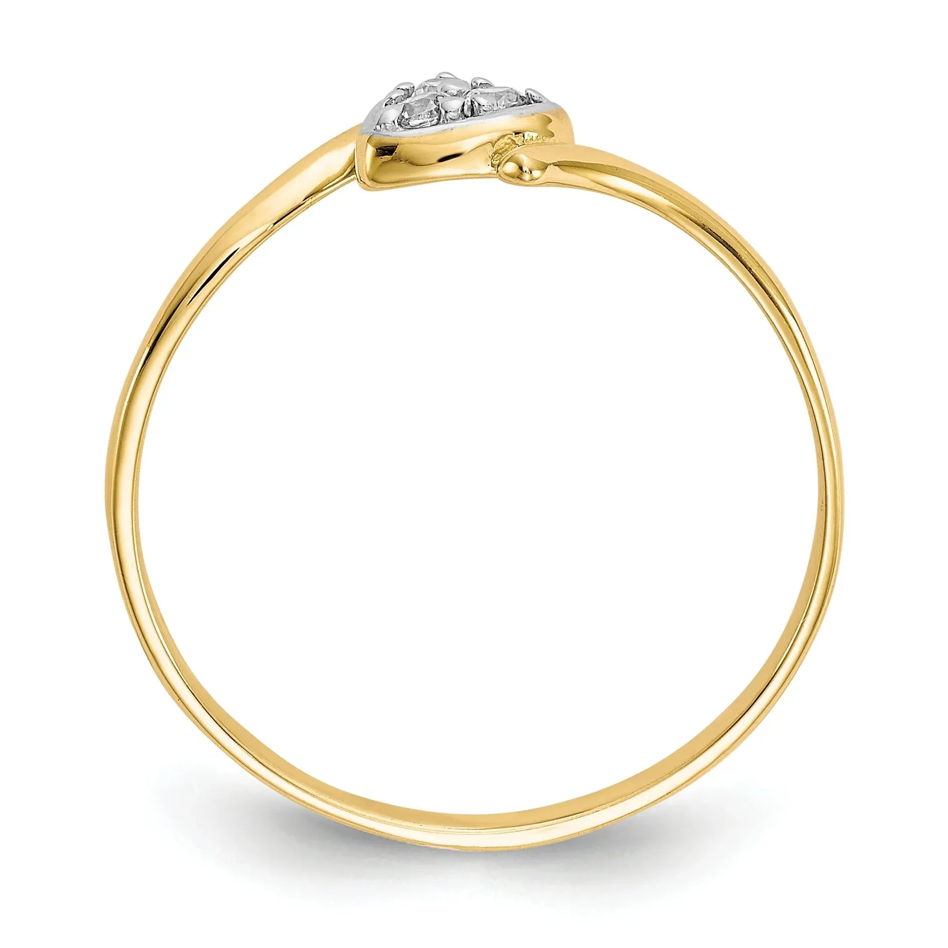 10K Gold CZ Heart Bypass Three Stone Ring sold by Zulily product image thumbnail 4