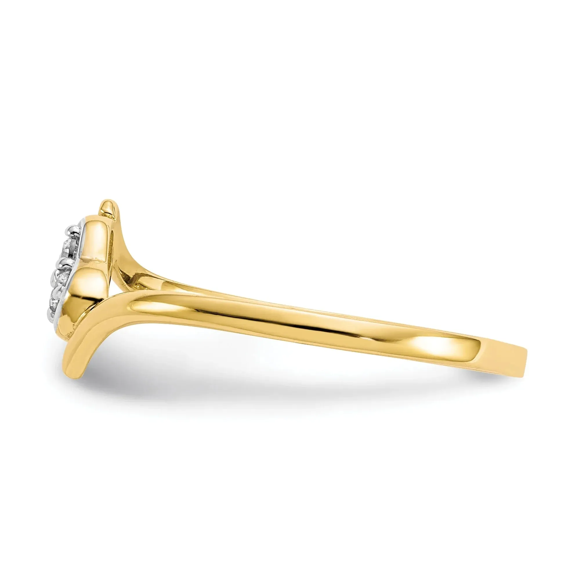 10K Gold CZ Heart Bypass Three Stone Ring sold by Zulily product image thumbnail 5