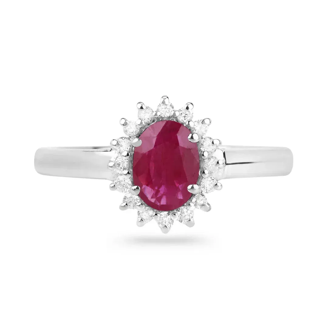0.85 Ct Oval Pink Ruby Diamond Prong 10K Gold Halo Ring sold by Zulily product image thumbnail 5