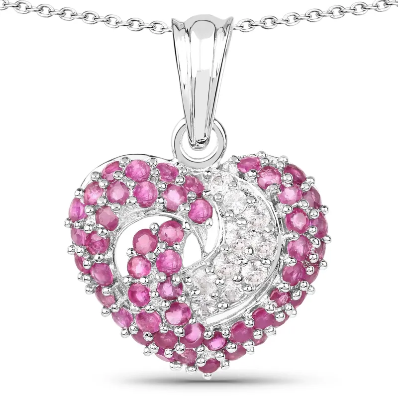 Natural Ruby Heart Shape Necklace made by Zulily