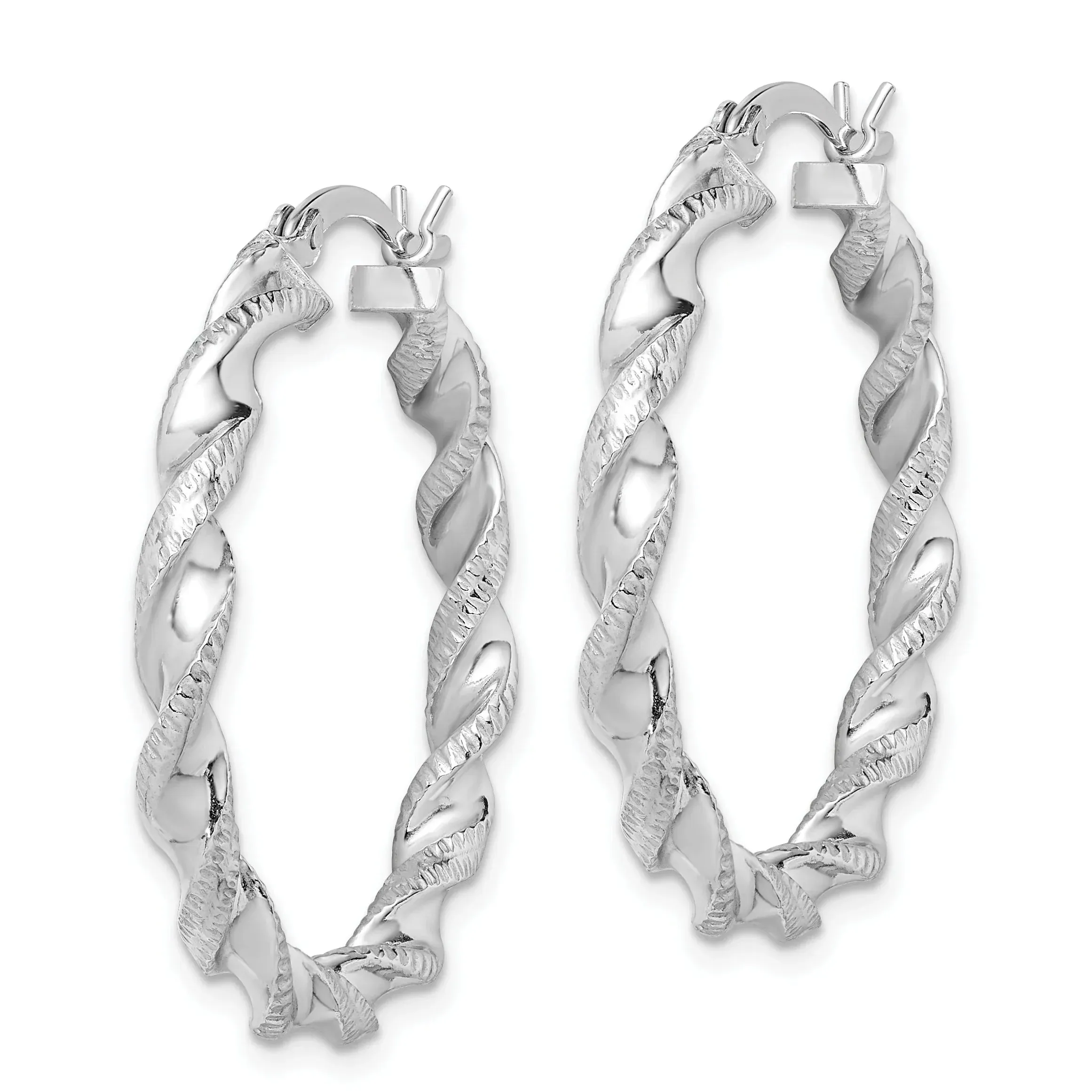 Twisted Silver Hoop Earrings sold by Zulily