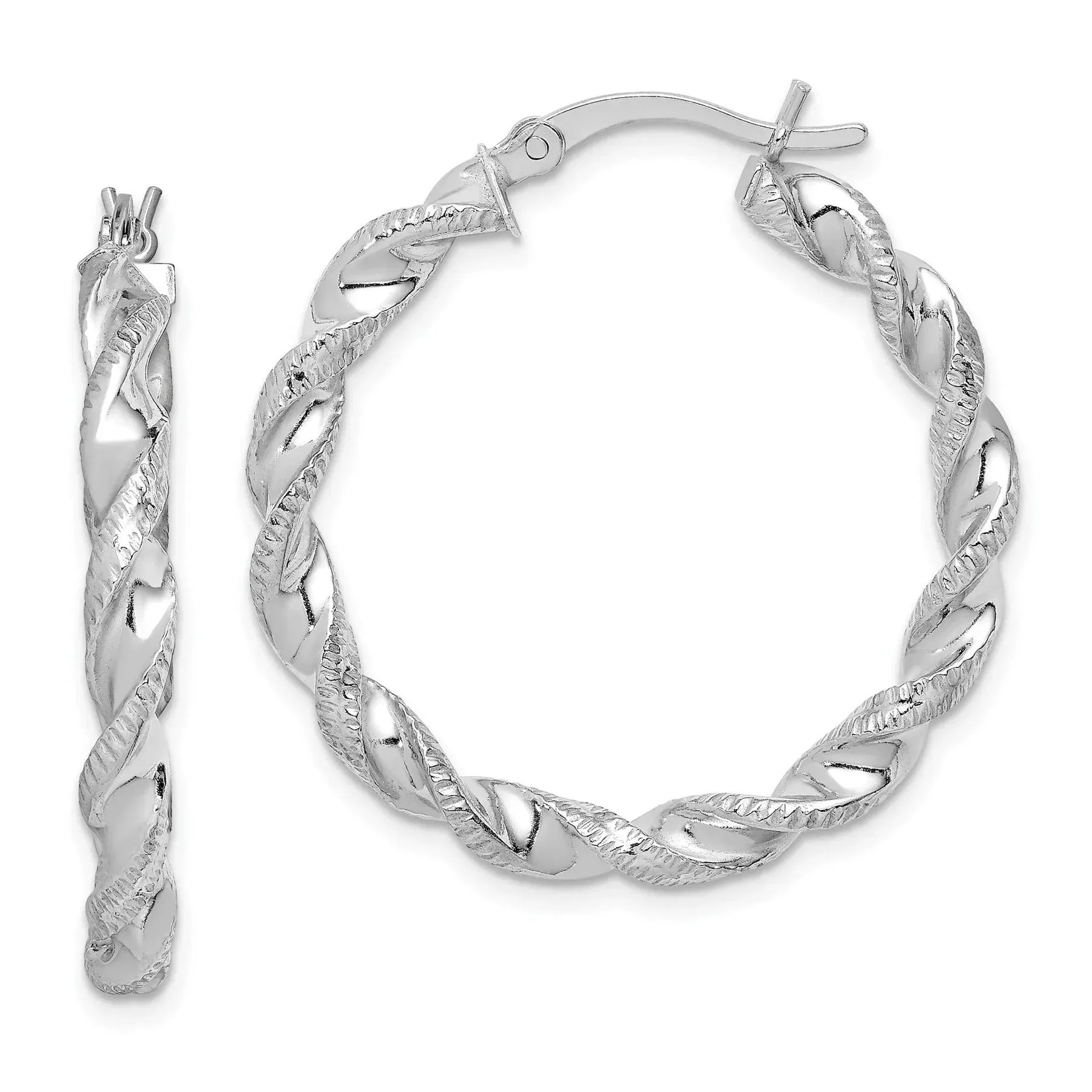 Twisted Silver Hoop Earrings sold by Zulily product image thumbnail 3