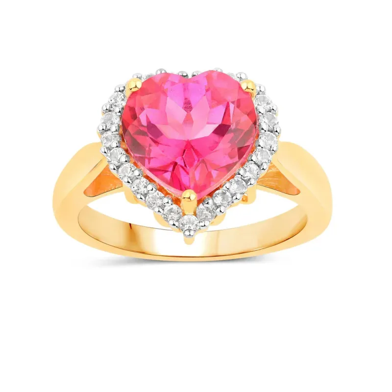 Genuine Pink Topaz Heart Halo Ring made by Zulily