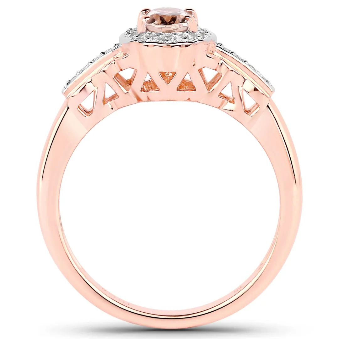 Fine Color Jewels 1.98 Cttw Oval Morganite & White Topaz 14K Rose Gold Plated 925 Sterling Silver November Birthstone Jewelry Set sold by Zulily product image thumbnail 4