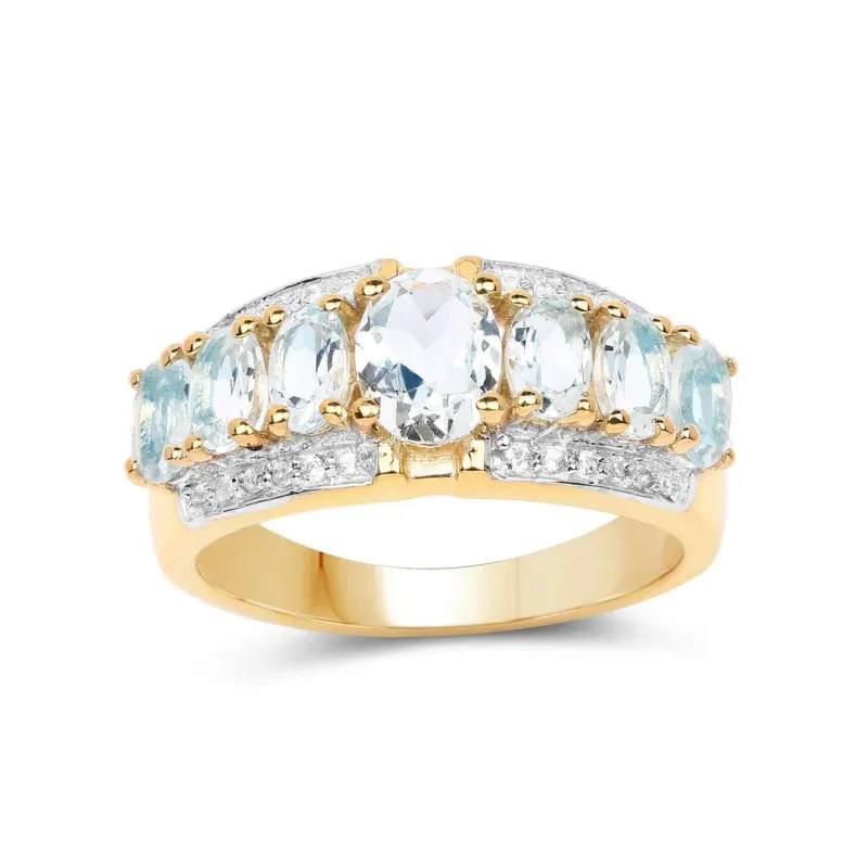 Aquamarine Diamond Engagement Ring made by Zulily