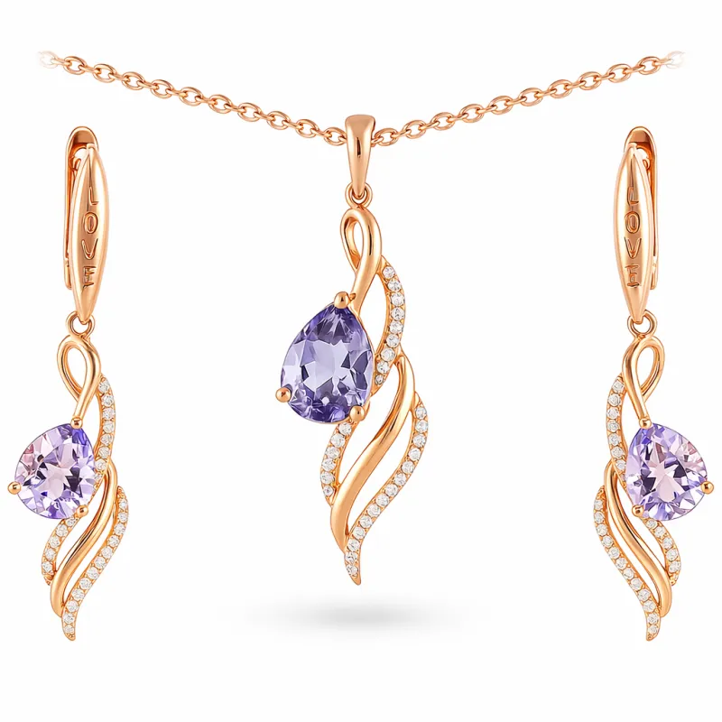 Natural Purple Amethyst Twisted Silver Jewelry Set made by Zulily