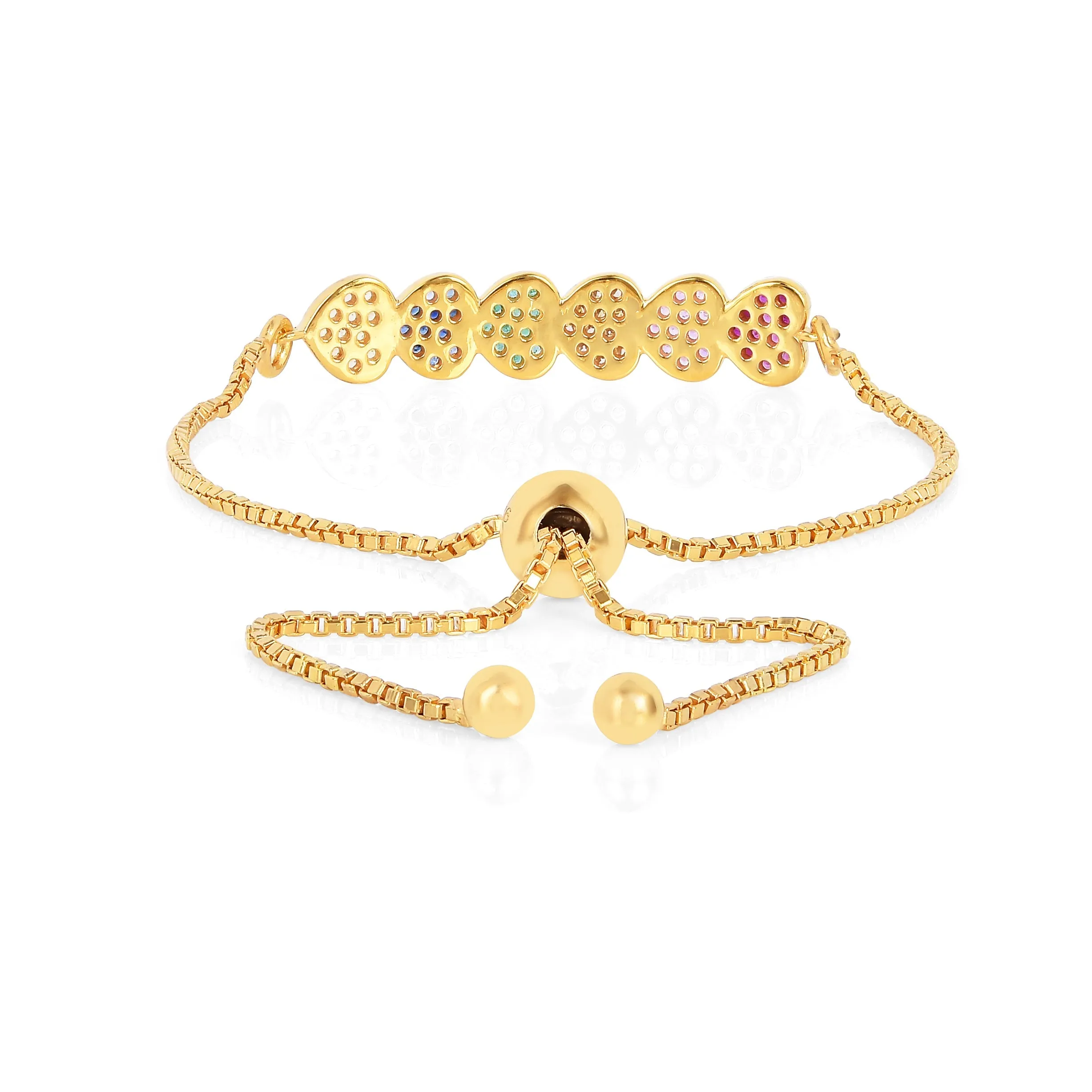 22k Gold Vermeil Diamond and Multi-Gemstone Heart Bolo Bracelet sold by Zulily product image thumbnail 3