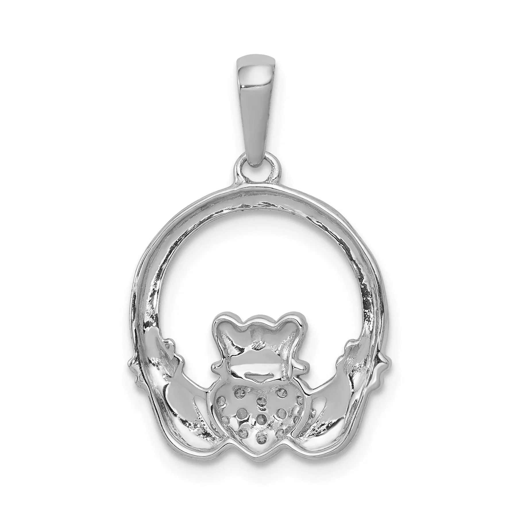 Lab Grown Diamond Claddagh Circle Pendant 14k Gold sold by Zulily product image thumbnail 3