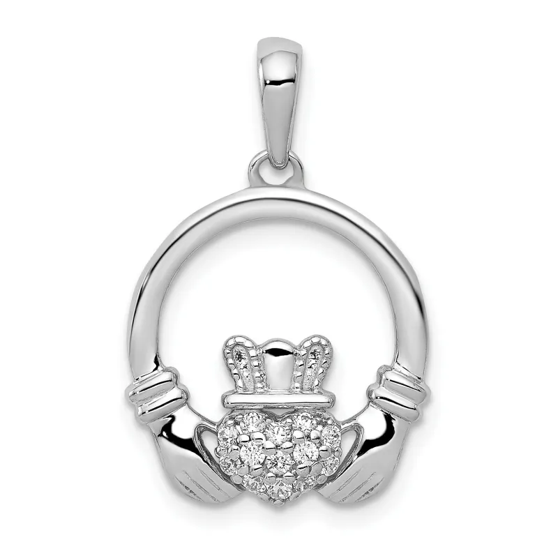 Lab Grown Diamond Claddagh Circle Pendant 14k Gold made by Zulily