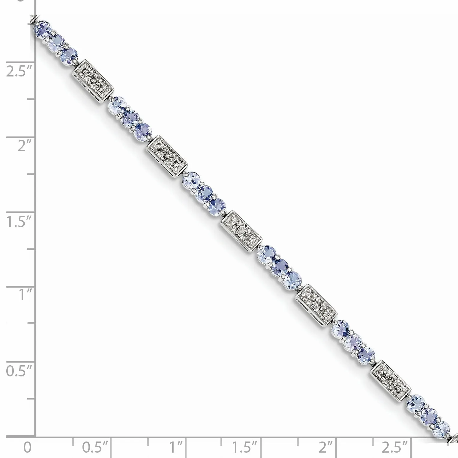 0.10 Ct Round Violet Tanzanite & Diamond Prong Sterling Silver Bar Link Bracelet sold by Zulily product image thumbnail 5