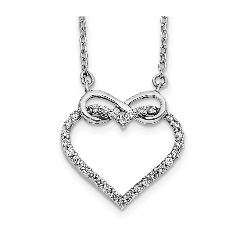 14k Gold Lab Grown Diamond Infinity Heart Necklace made by Zulily