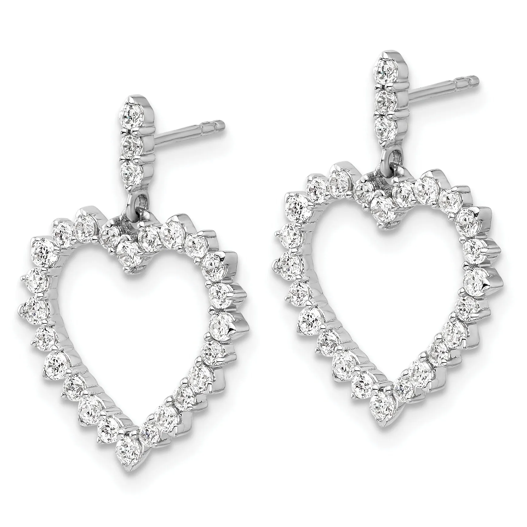 14k White Gold 1 ct Lab Grown Diamond Dangle Heart Earrings sold by Zulily product image thumbnail 2