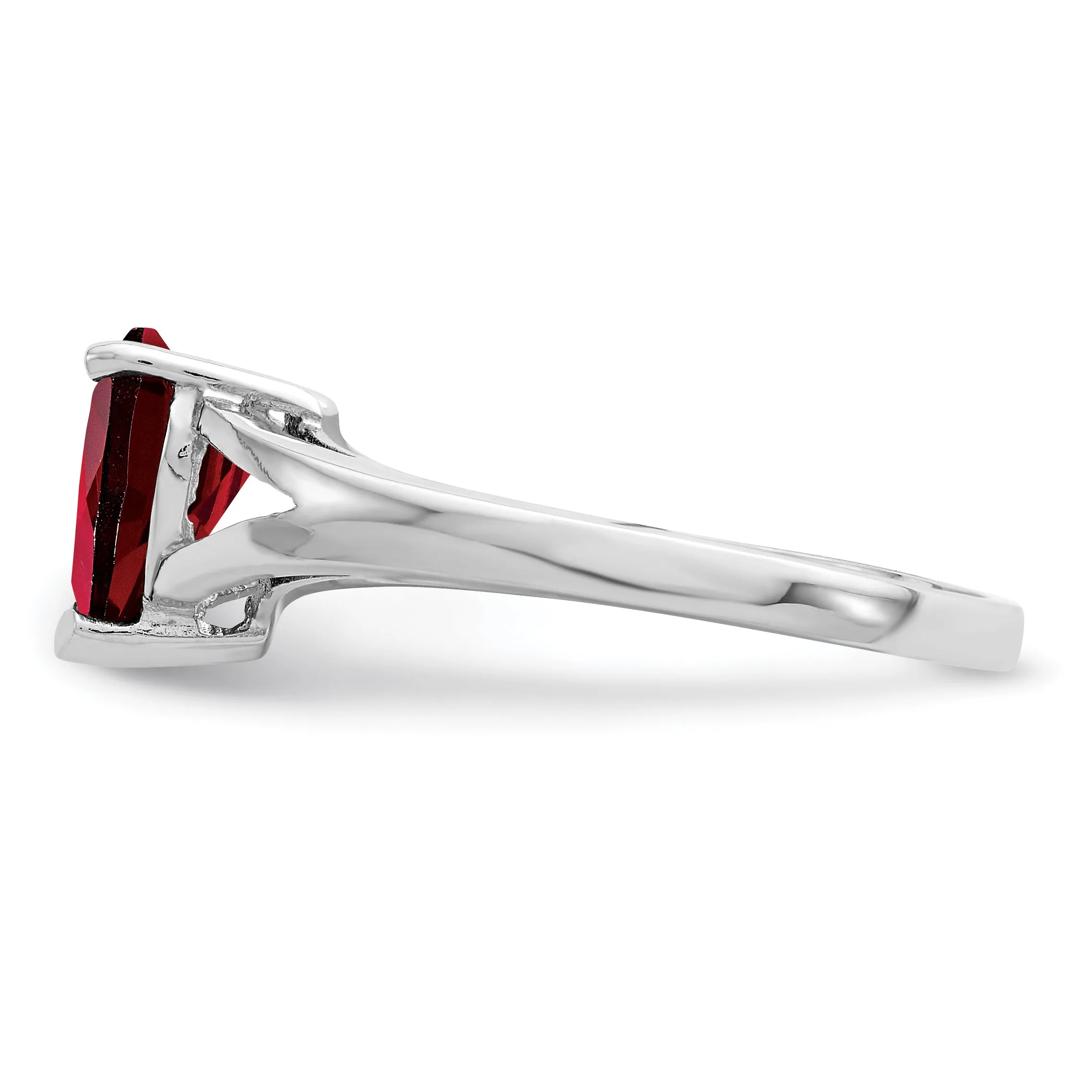 Silver Red Garnet Heart Gemstone Solitaire Ring sold by Zulily product image thumbnail 4