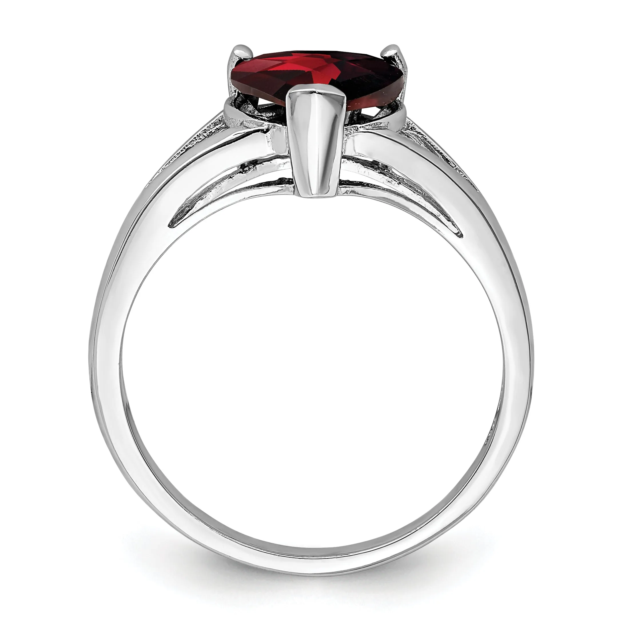 Silver Red Garnet Heart Gemstone Solitaire Ring sold by Zulily product image thumbnail 5