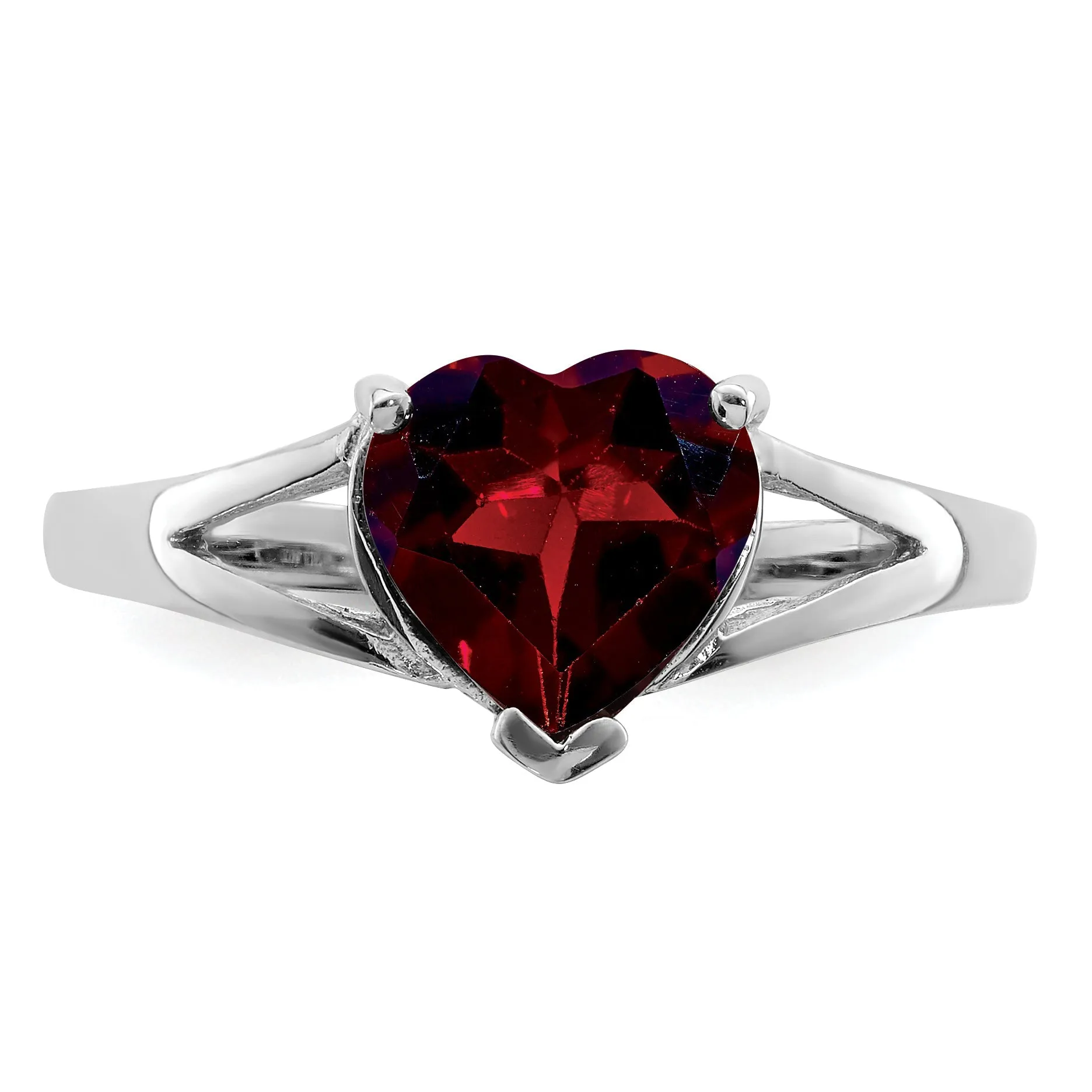 Silver Red Garnet Heart Gemstone Solitaire Ring sold by Zulily product image thumbnail 3