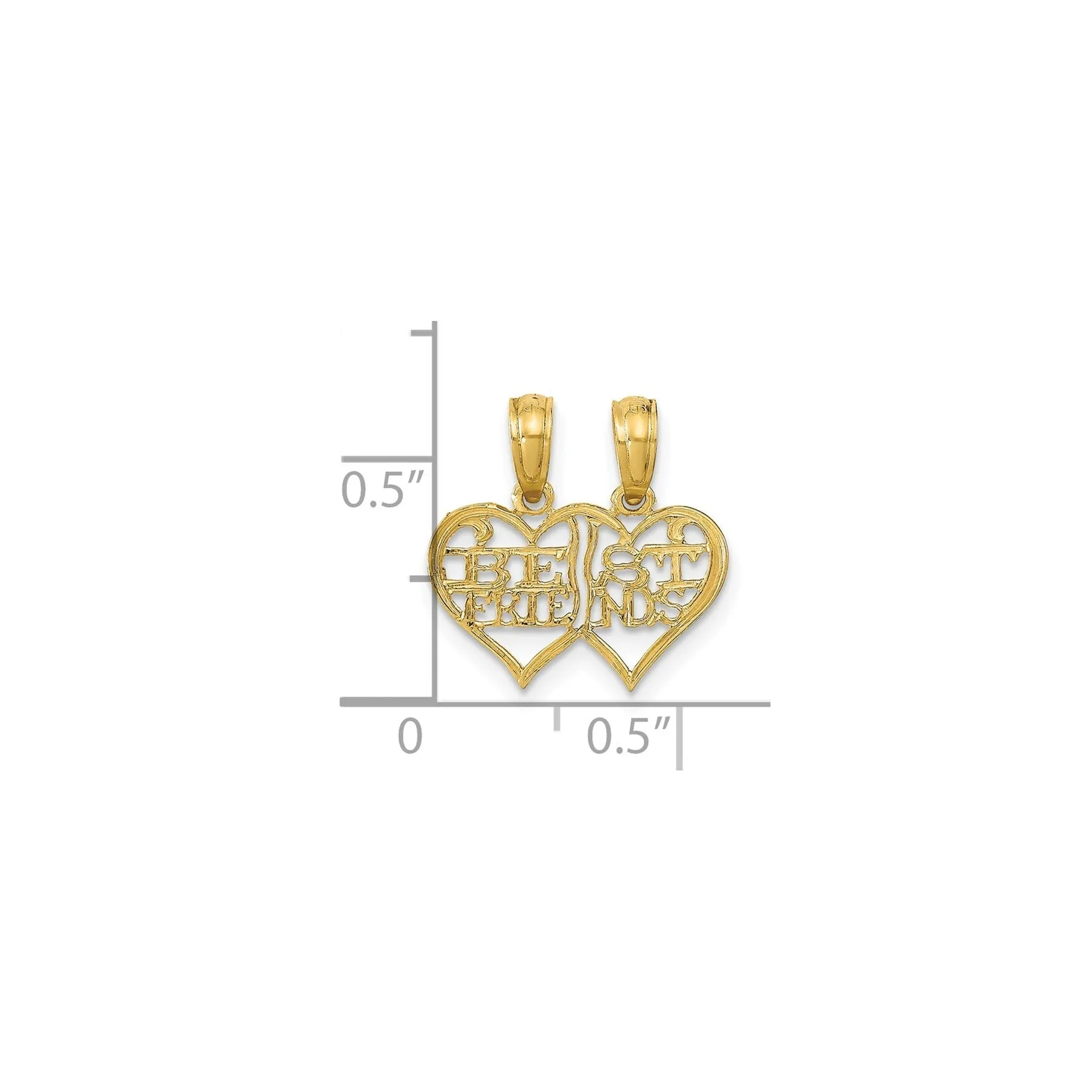 14K Real Gold Break-Apart Best Friends Heart Pendant sold by Zulily product image thumbnail 3