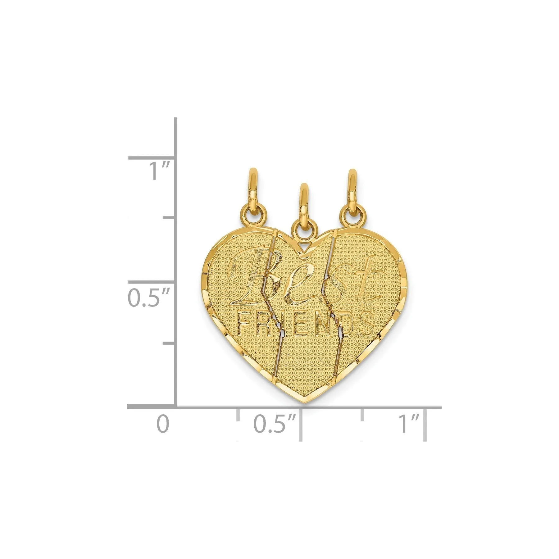 3-piece 14k Gold Best Friends Break-apart Pendant sold by Zulily product image thumbnail 3