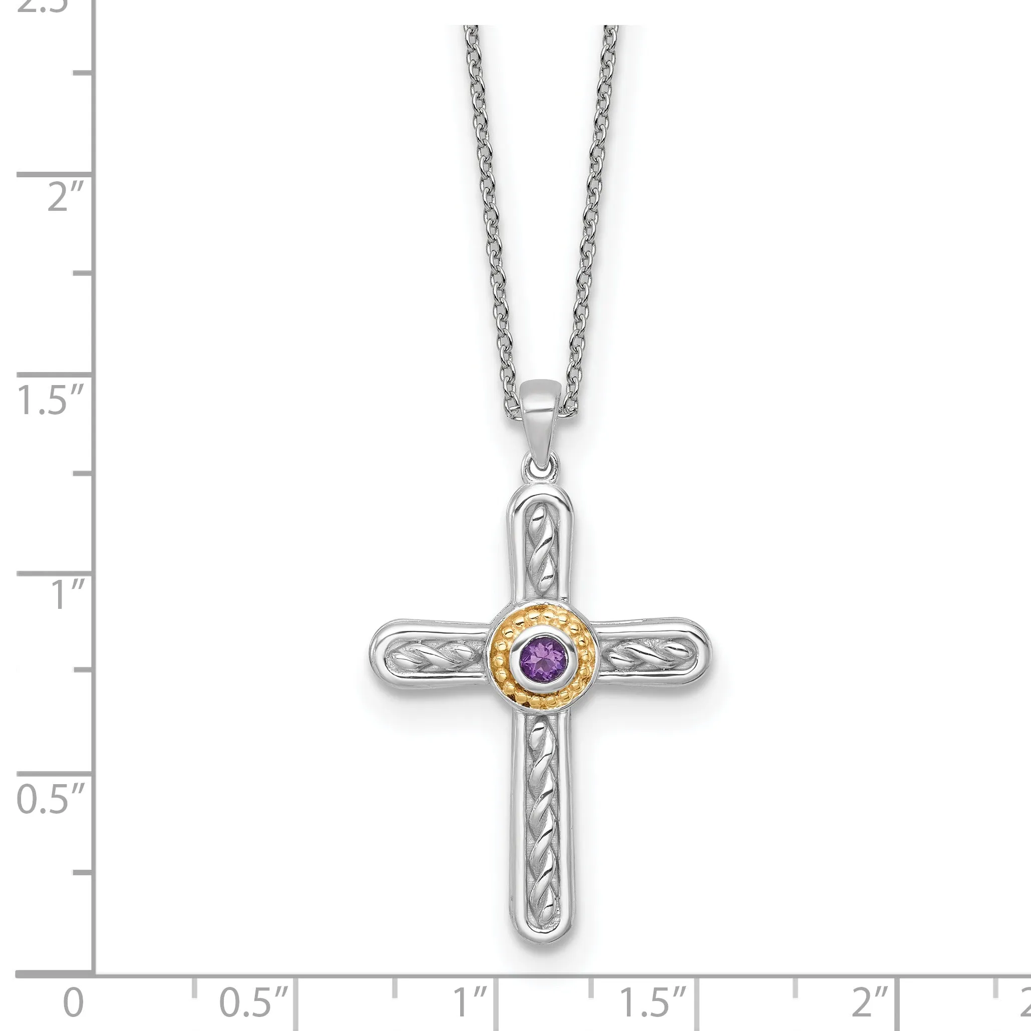 Sterling Silver Natural Amethyst Cross Extension Necklace sold by Zulily product image thumbnail 5