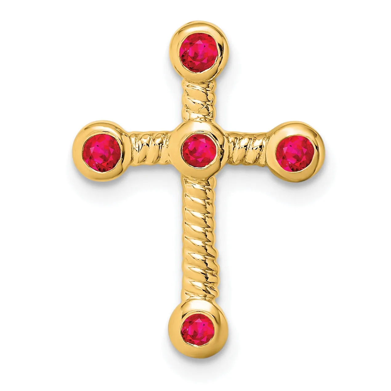 Natural Red Ruby Cross Gold Pendant sold by Zulily product image thumbnail 3
