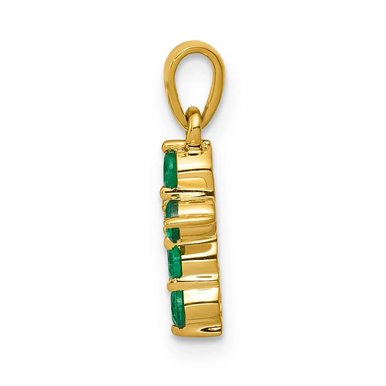 14k Gold Natural Emerald Diamond Cross Pendant sold by Zulily product image thumbnail 2