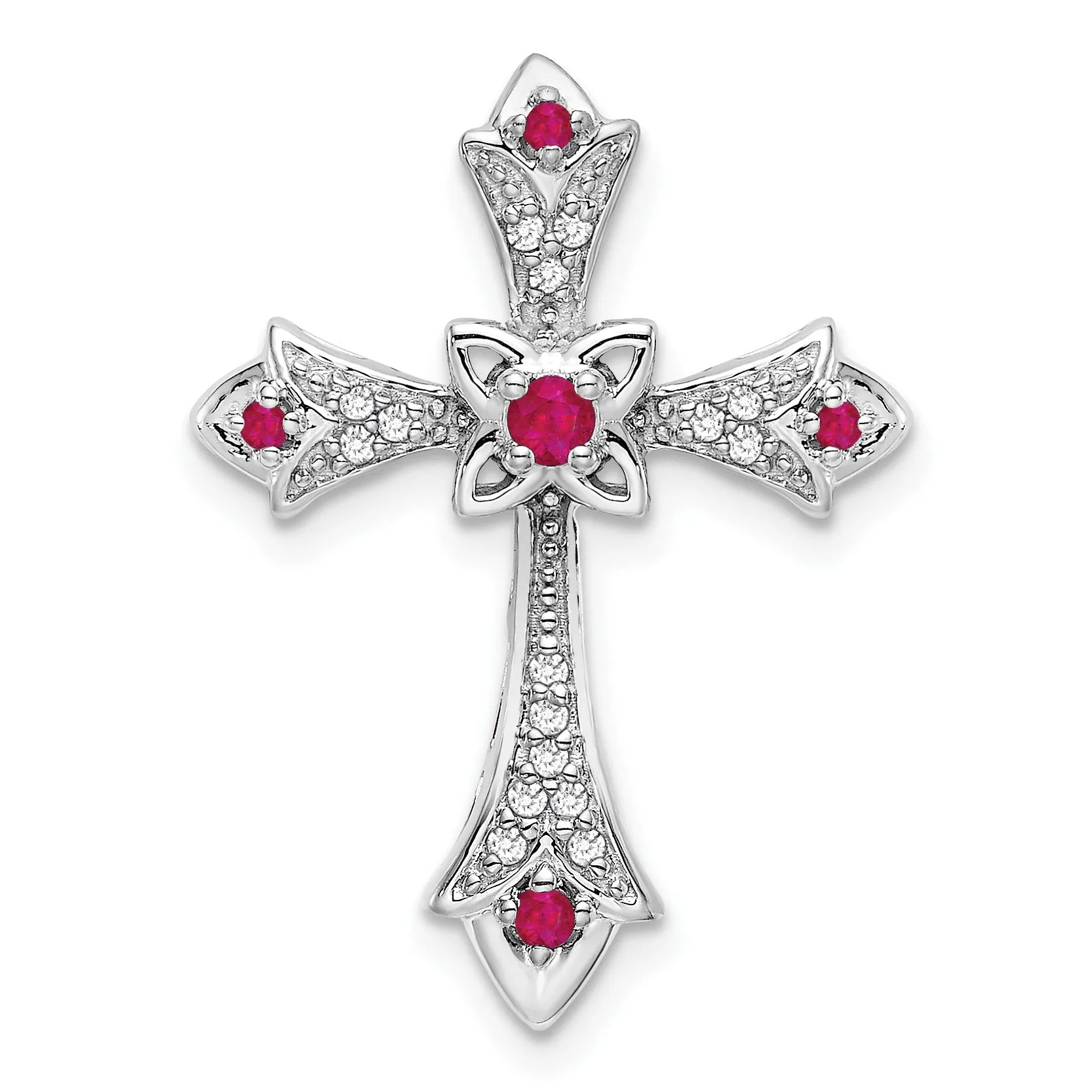 Gold Round Natural Ruby and Diamond Pendant sold by Zulily