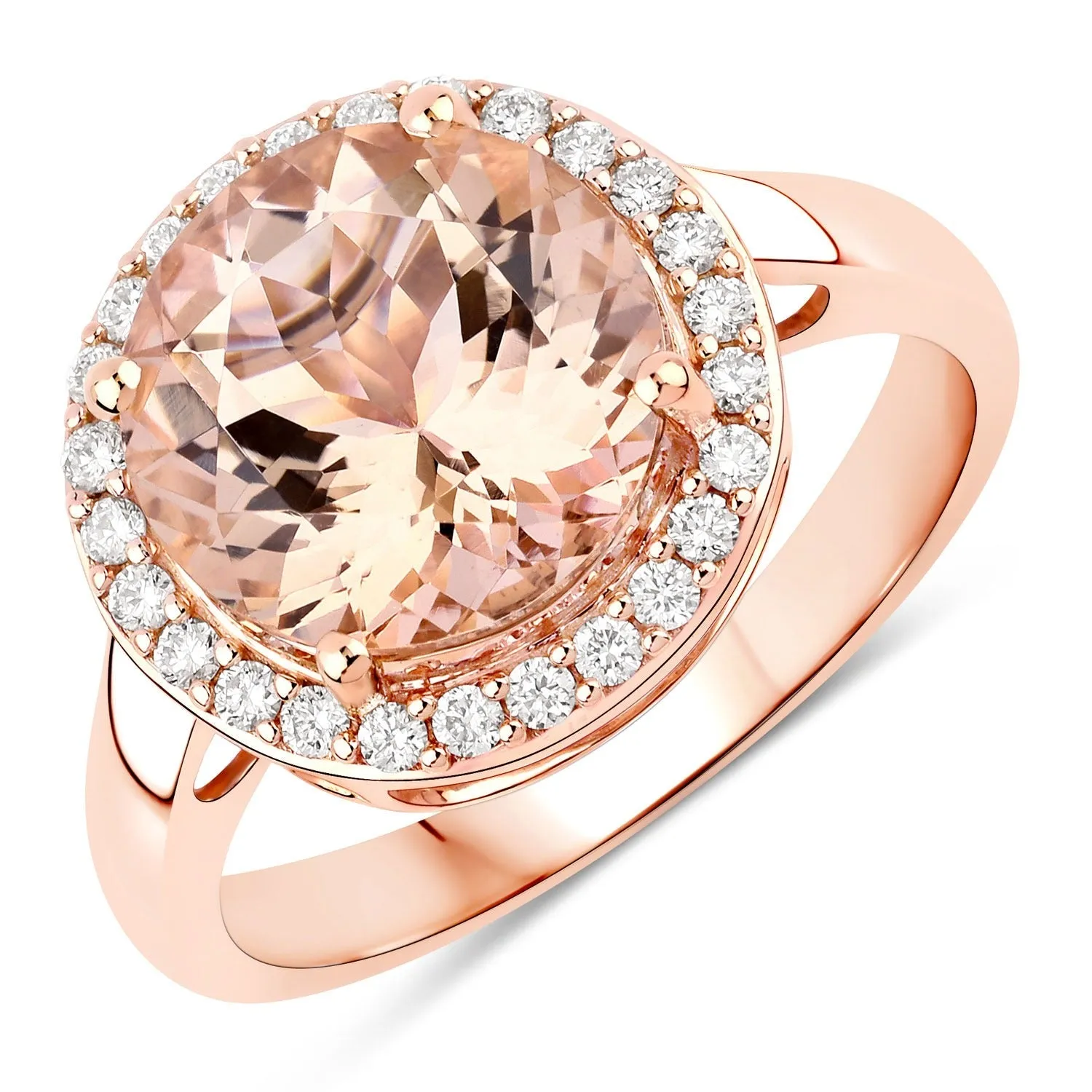 3.35 Ct Round Pink Morganite & Diamond 14K Rose Gold Halo Ring sold by Zulily product image thumbnail 2