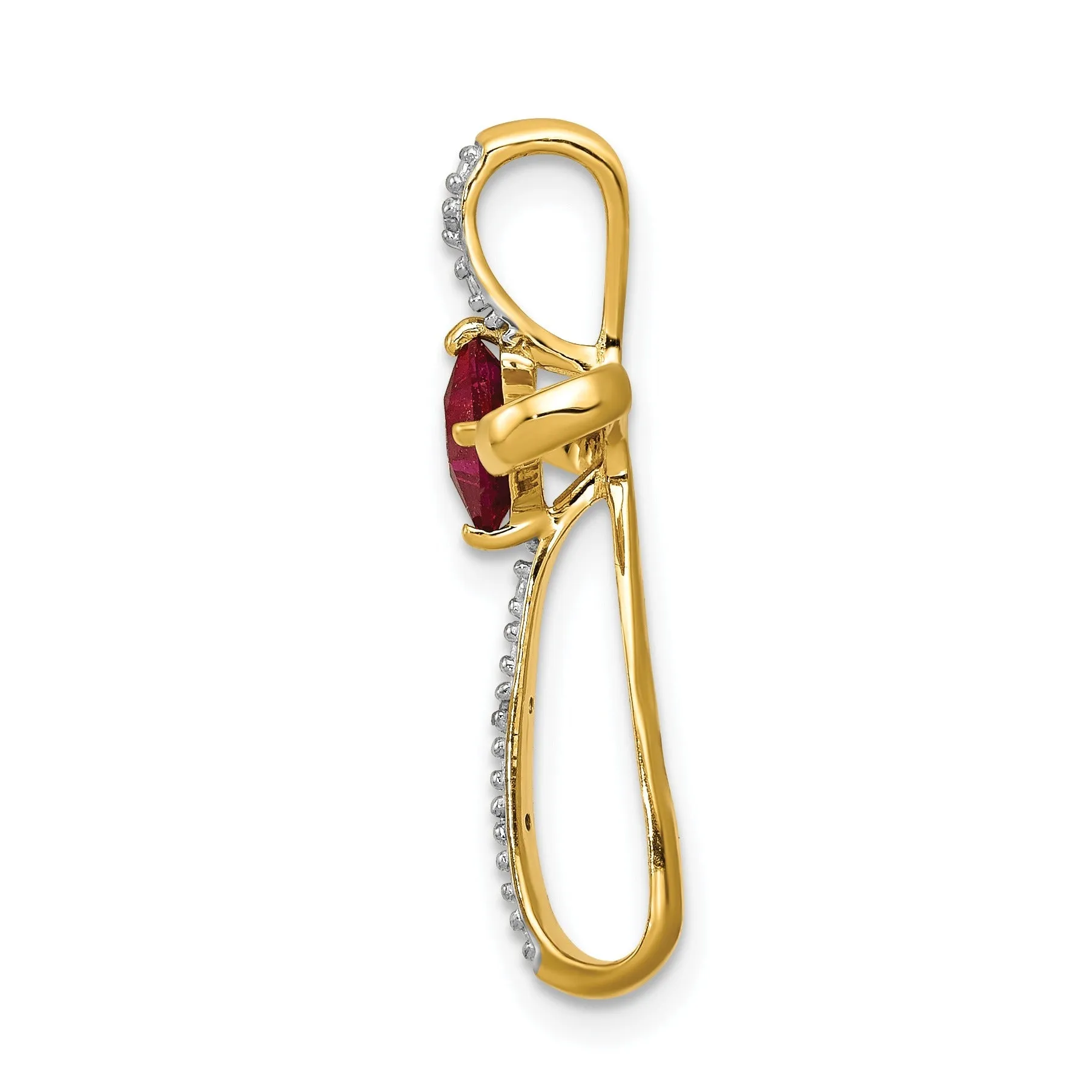 Lab Created Ruby and Diamond Cross Pendant Gold sold by Zulily product image thumbnail 3