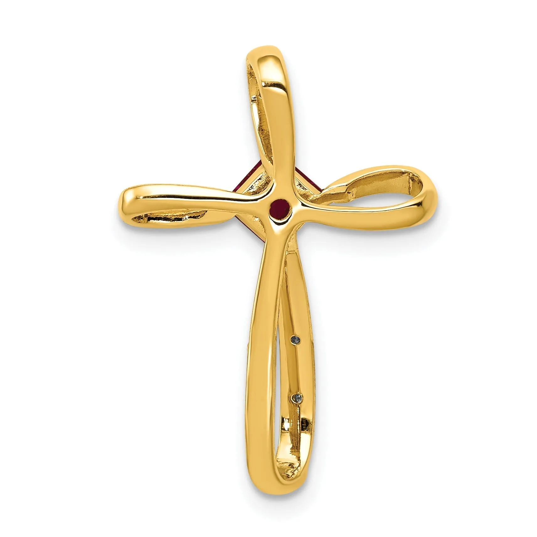 Lab Created Ruby and Diamond Cross Pendant Gold sold by Zulily product image thumbnail 2