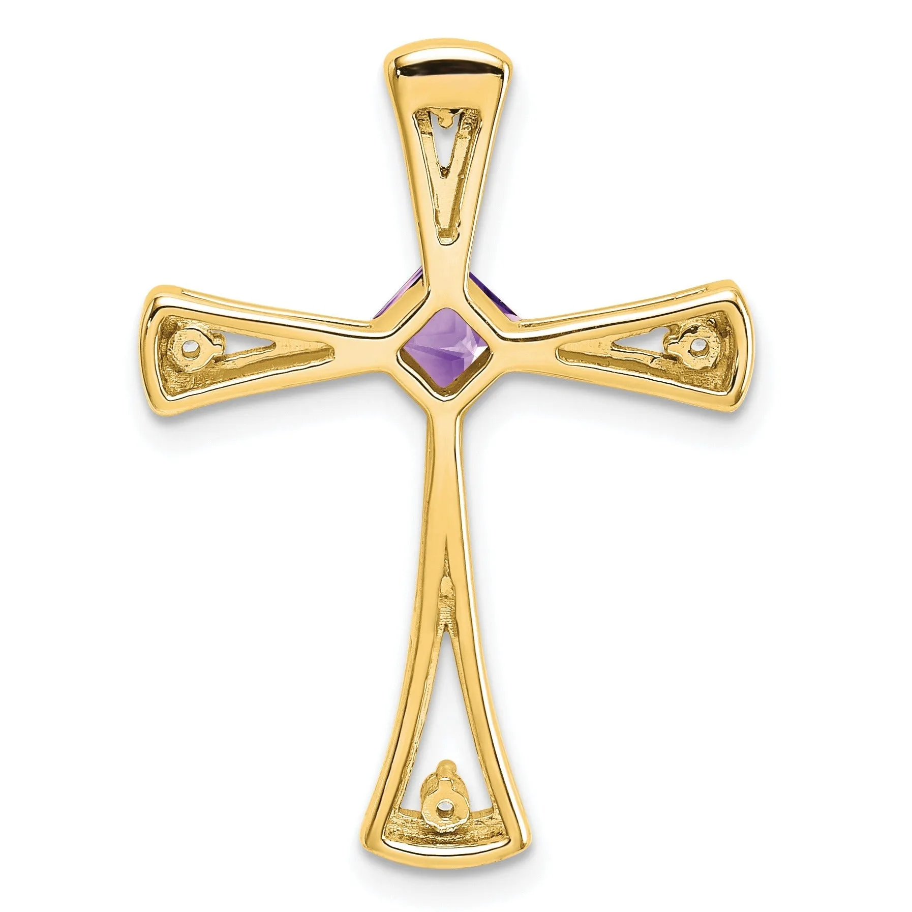 Natural Purple Amethyst and Diamond Cross Pendant Gold sold by Zulily product image thumbnail 4