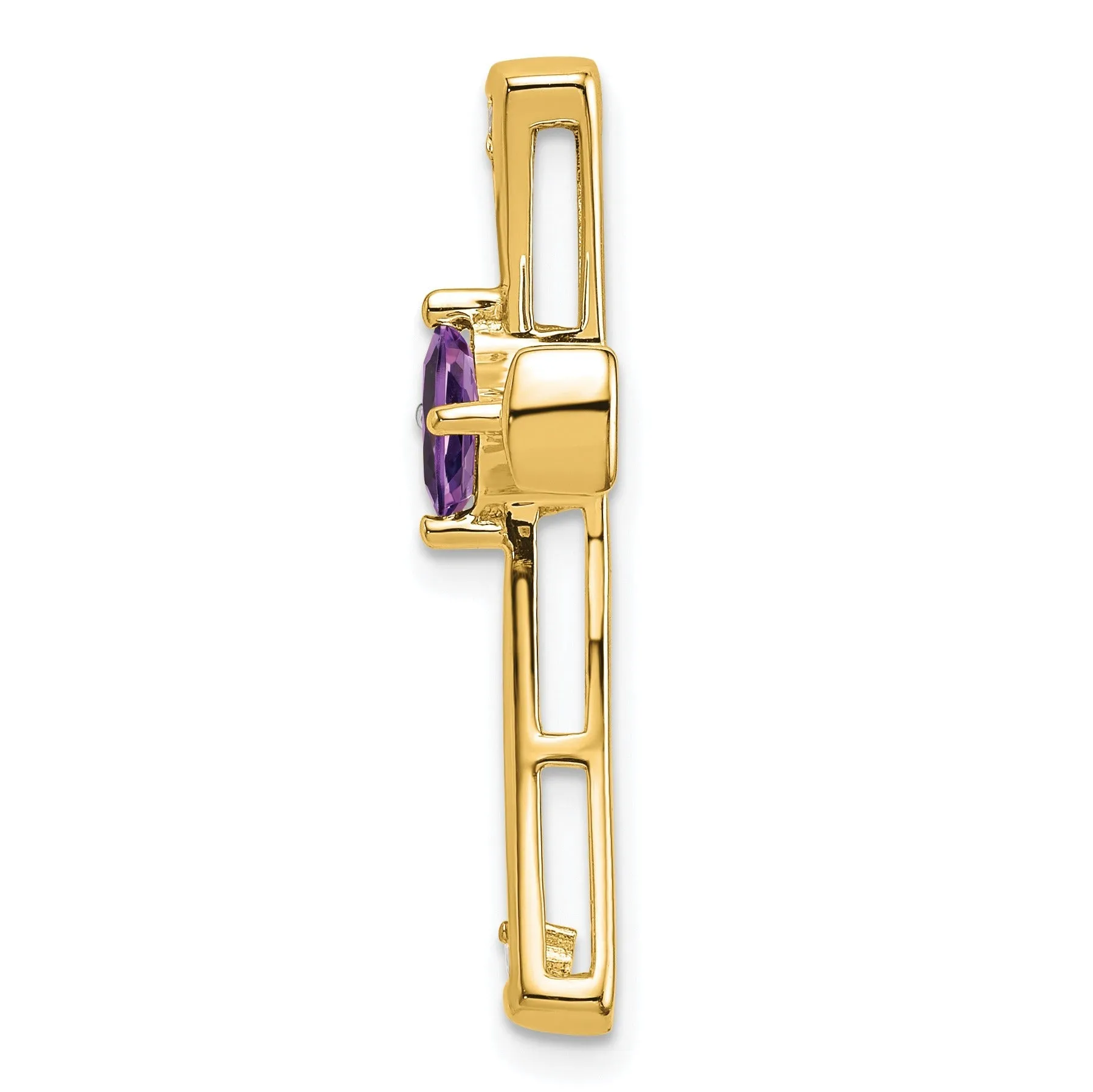 Natural Purple Amethyst and Diamond Cross Pendant Gold sold by Zulily product image thumbnail 5