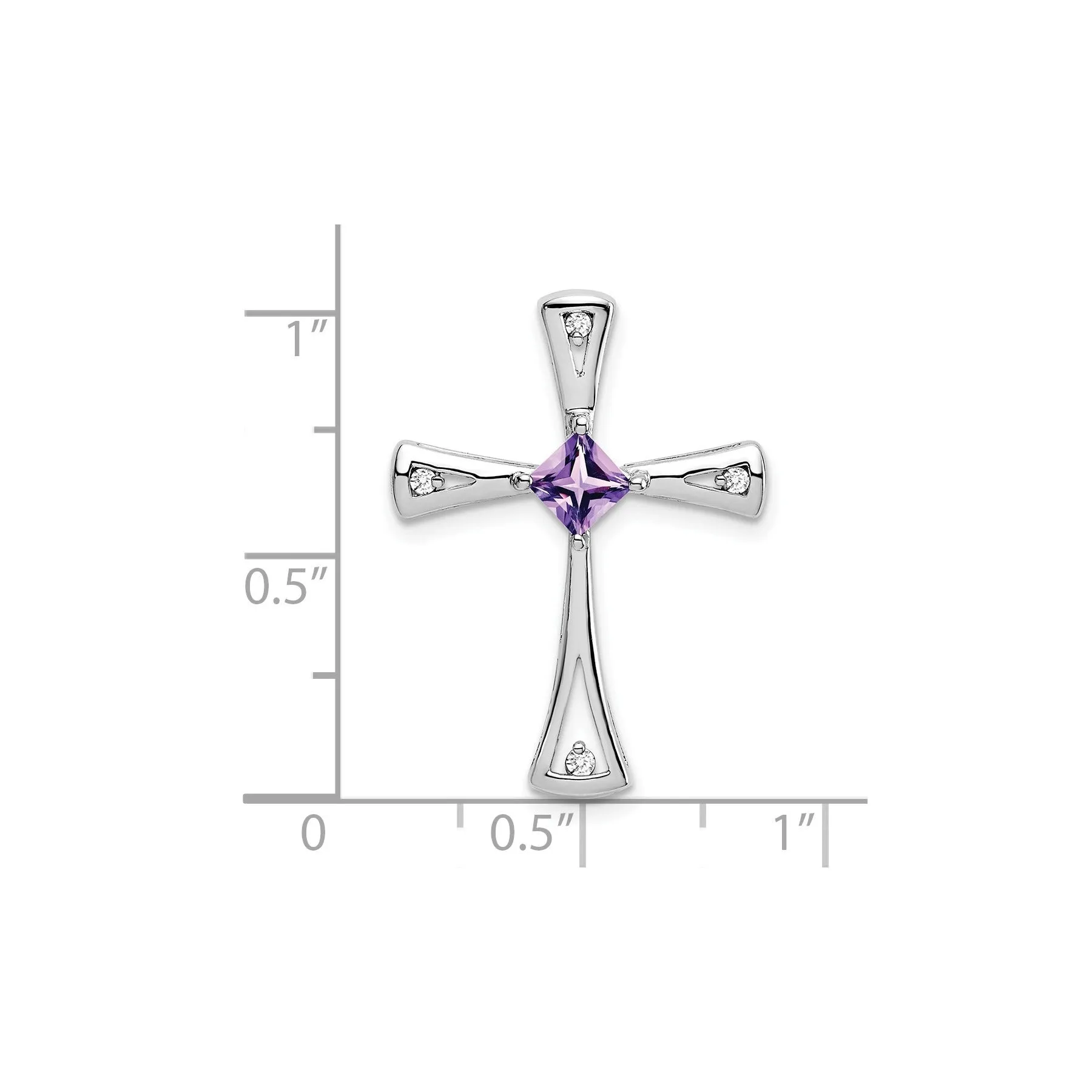 Natural Purple Amethyst and Diamond Cross Pendant Gold sold by Zulily product image thumbnail 2