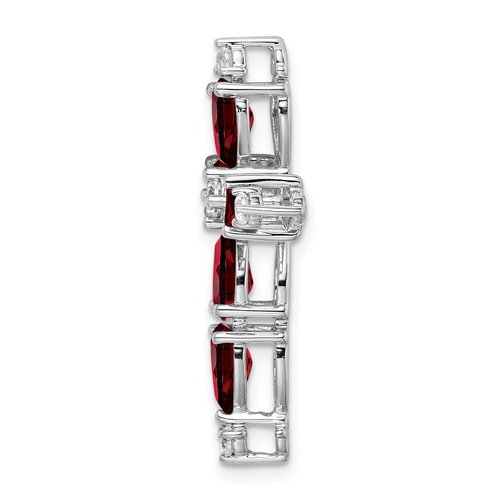 14k White Gold Natural Pear Garnet Diamond Cross Pendant sold by Zulily product image thumbnail 2