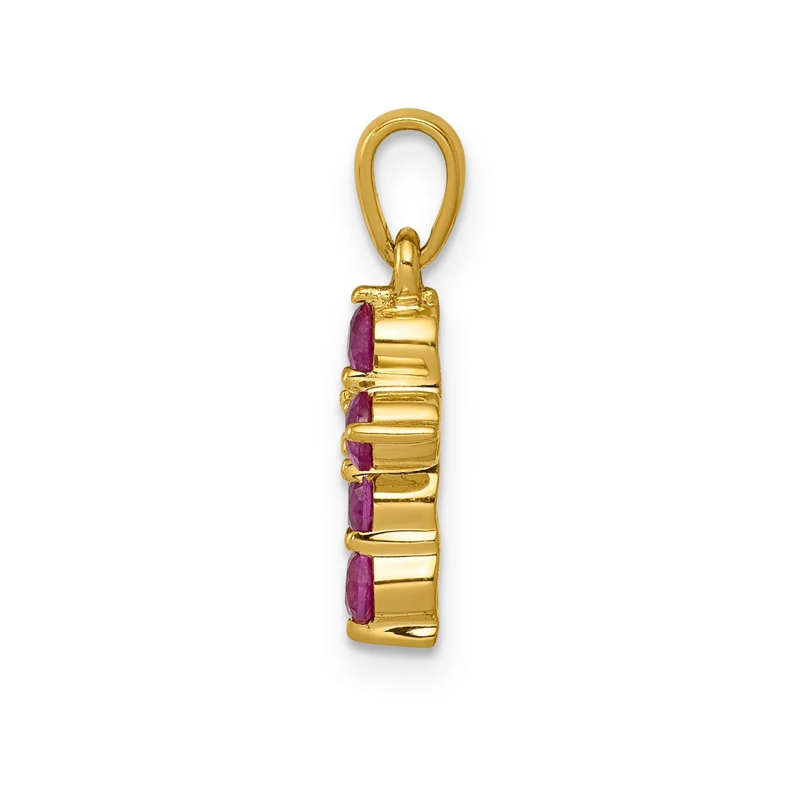 14k Gold Natural Ruby and Diamond Cross Pendant sold by Zulily product image thumbnail 3