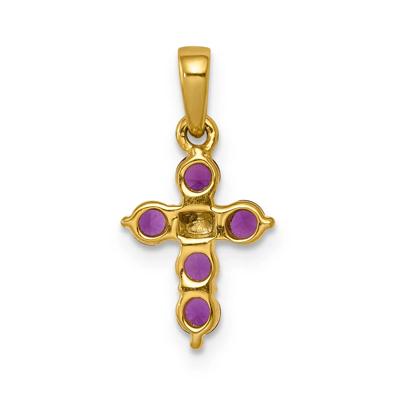 14k Gold Natural Ruby and Diamond Cross Pendant sold by Zulily product image thumbnail 2
