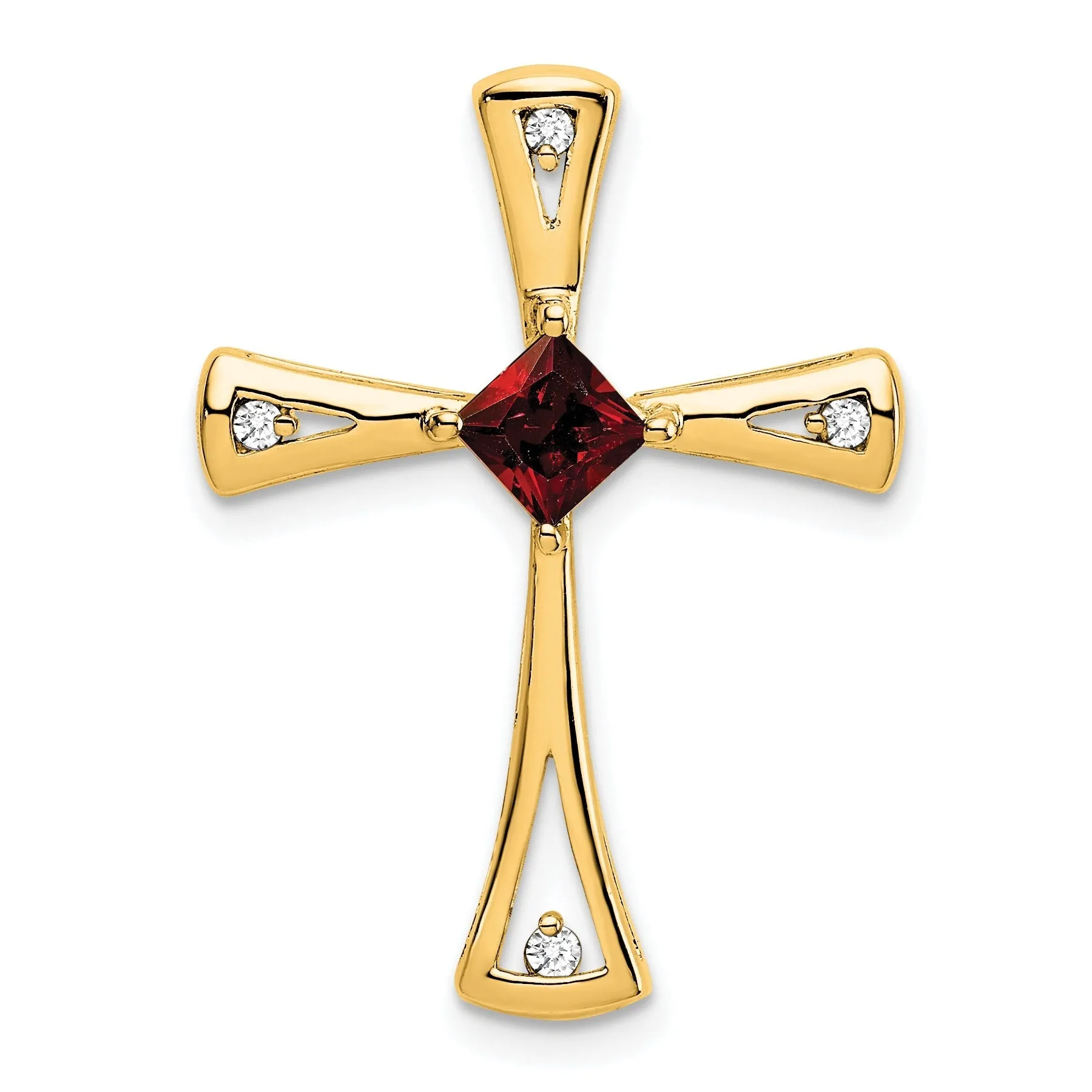 Natural Garnet and Diamond Cross Chain Slide Pendant sold by Zulily product image thumbnail 5