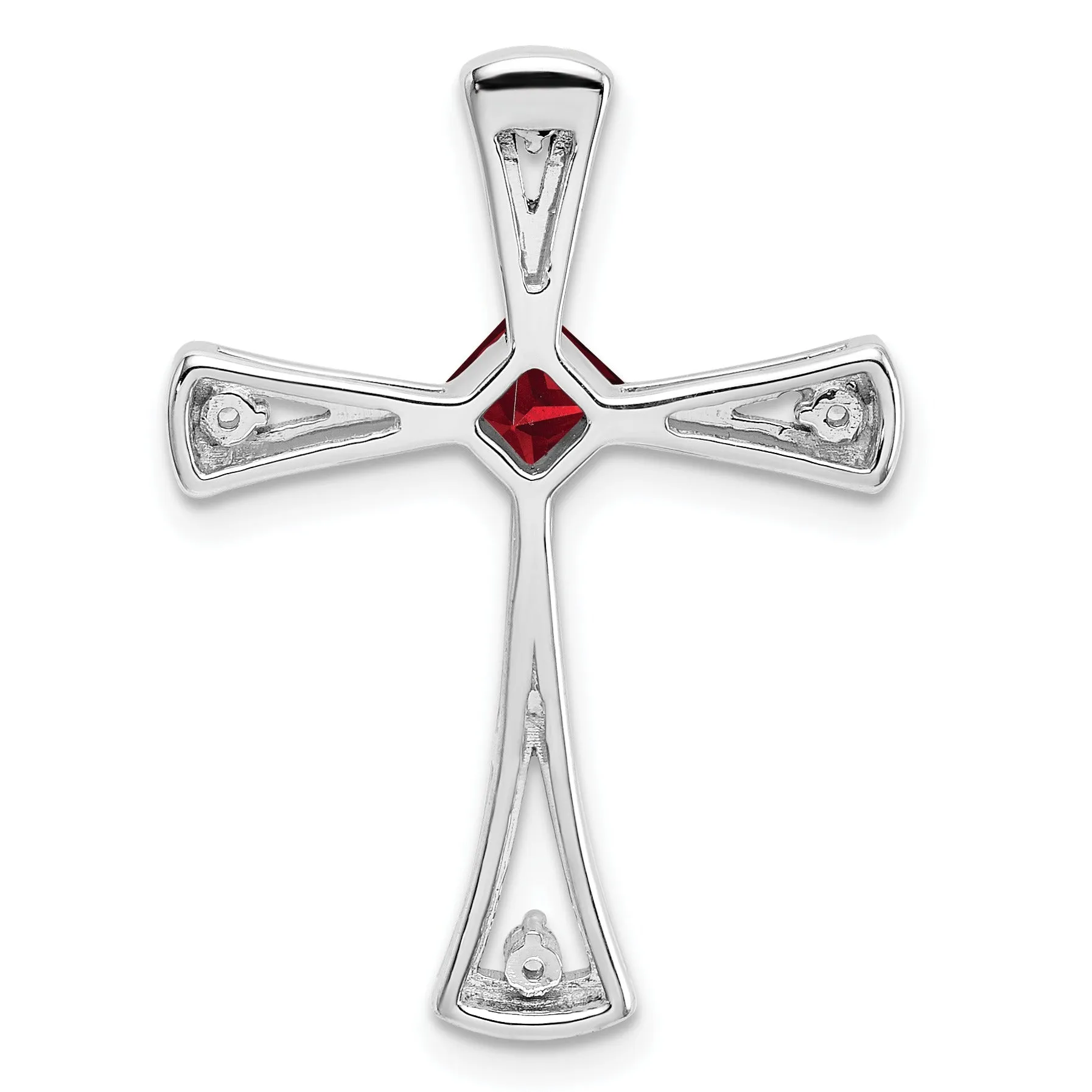 Natural Garnet and Diamond Cross Chain Slide Pendant sold by Zulily product image thumbnail 2