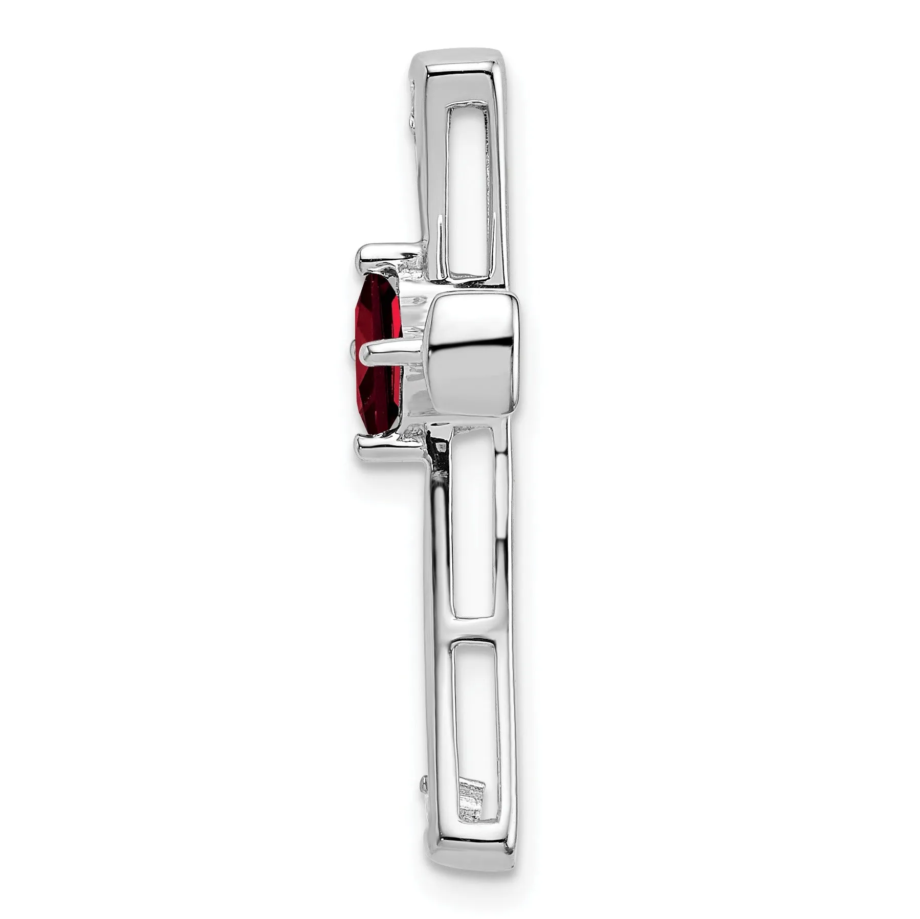 Natural Garnet and Diamond Cross Chain Slide Pendant sold by Zulily product image thumbnail 3