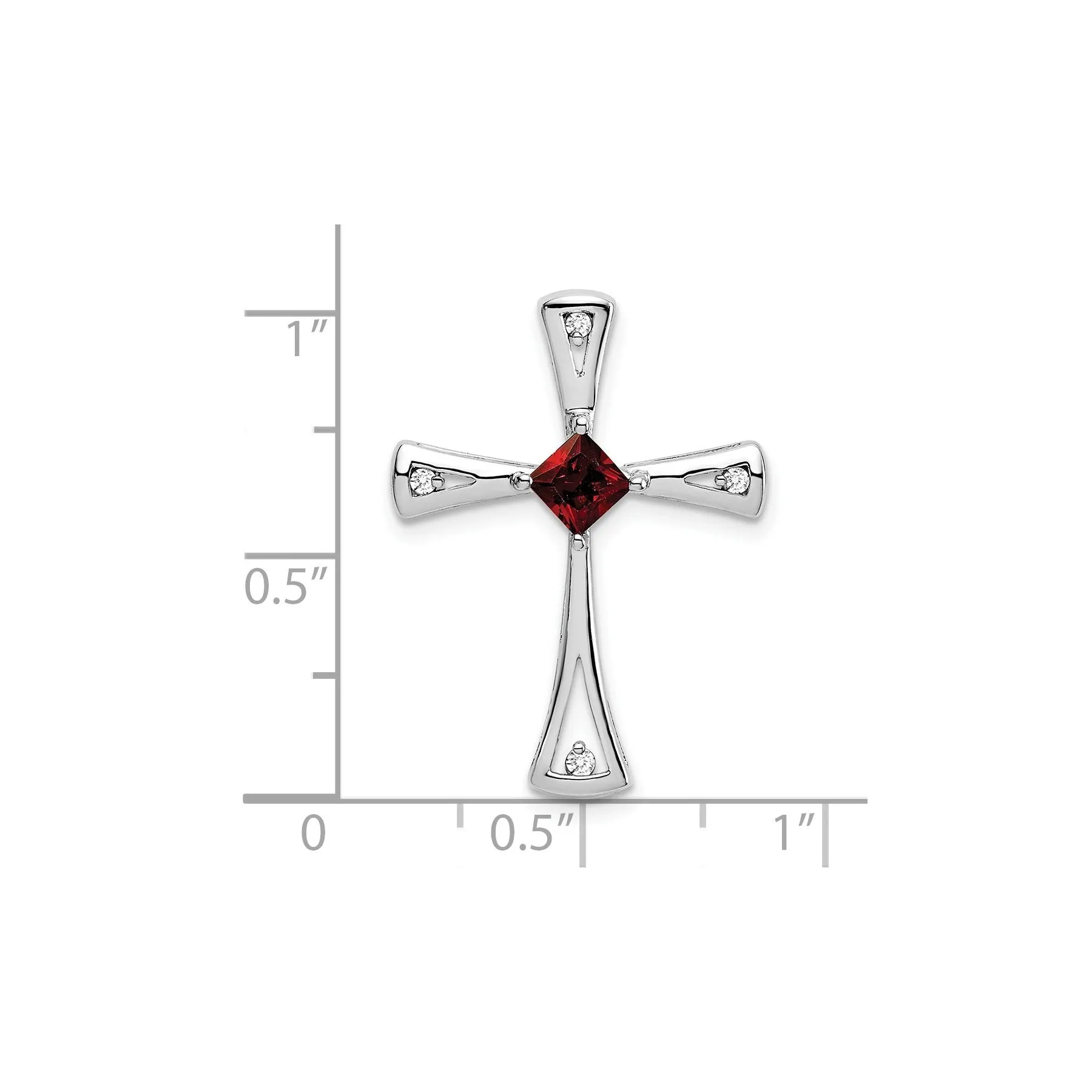 Natural Garnet and Diamond Cross Chain Slide Pendant sold by Zulily product image thumbnail 4