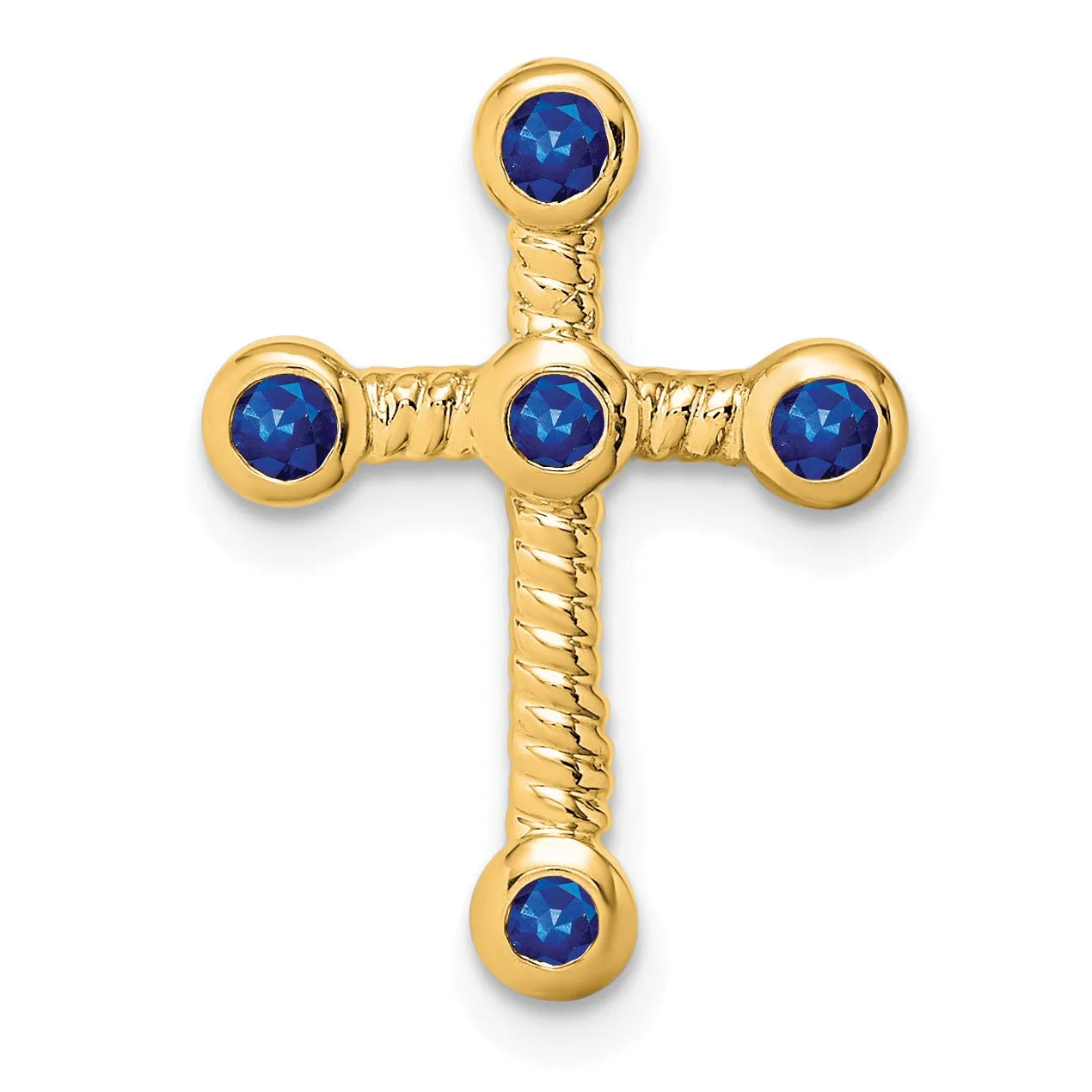 Natural Blue Sapphire Cross Gold Pendant sold by Zulily product image thumbnail 3