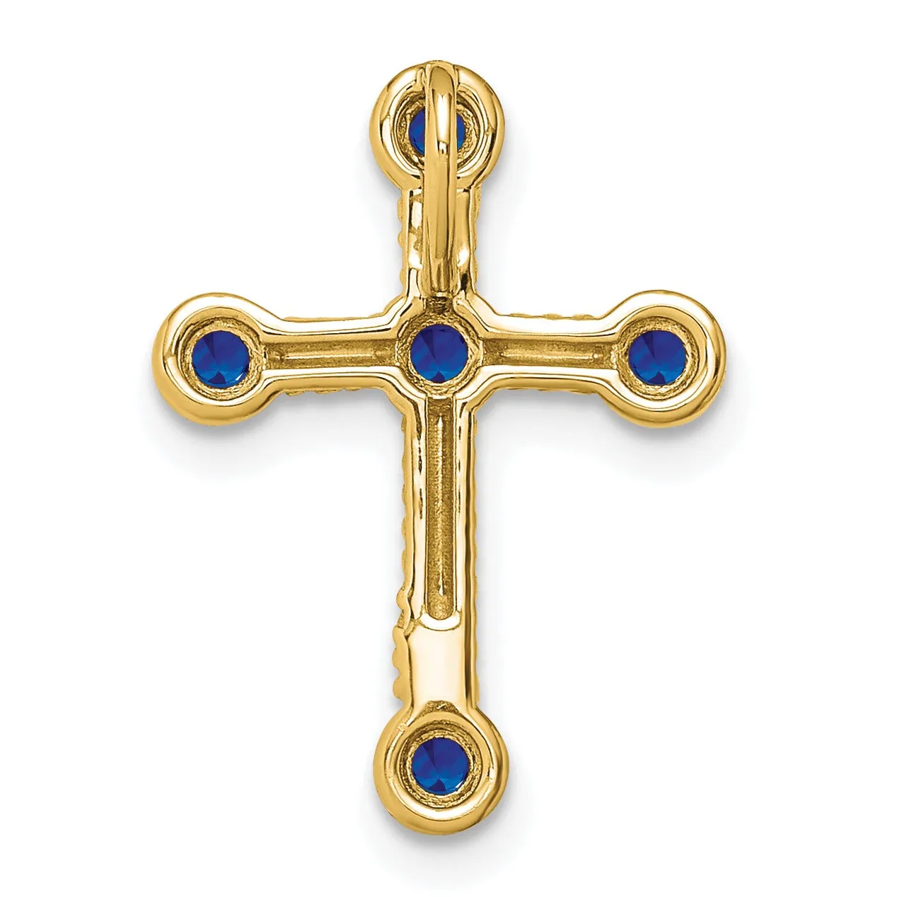 Natural Blue Sapphire Cross Gold Pendant sold by Zulily product image thumbnail 4