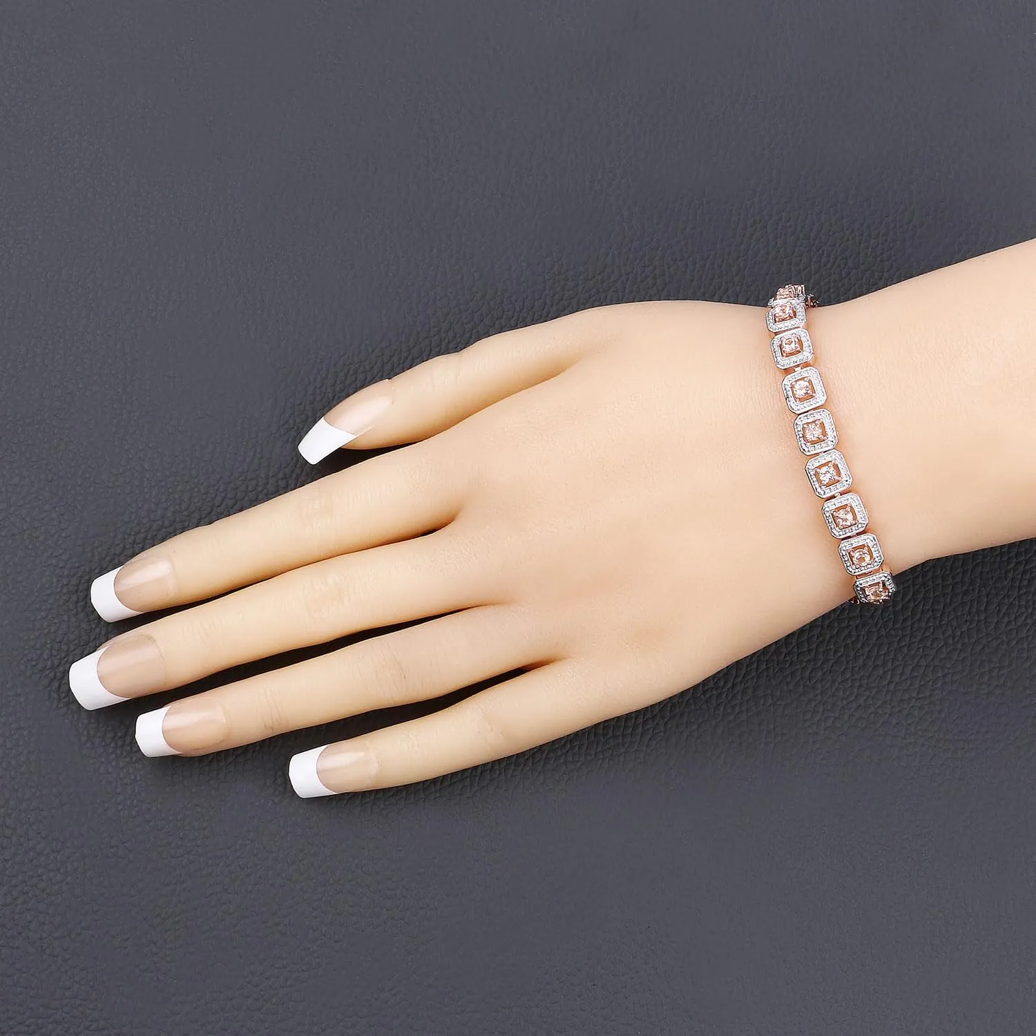 Round Pink Morganite 18k Rose Gold Over Silver Bolo Adjustable Bracelet sold by Zulily product image thumbnail 2