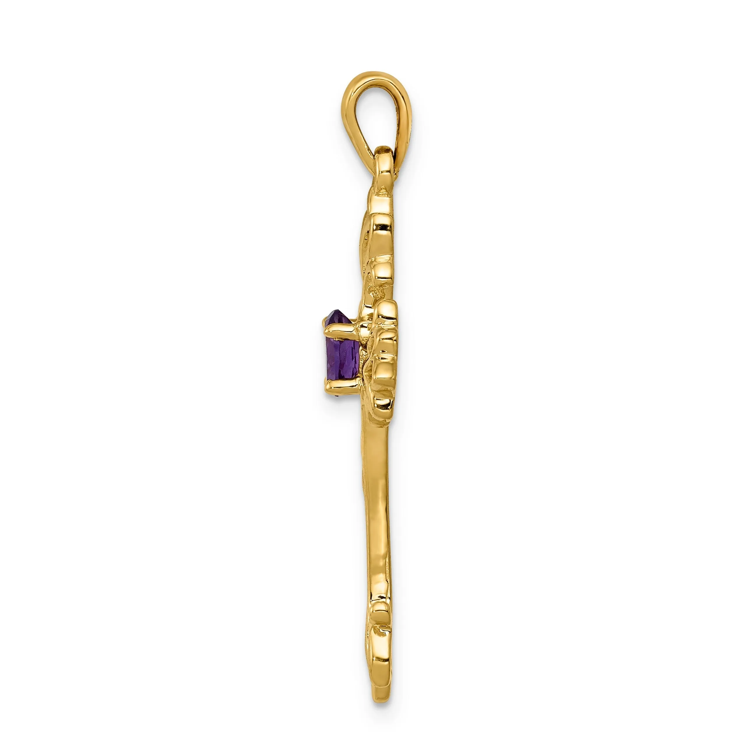 10K Yellow Gold Natural Amethyst Cross Pendant sold by Zulily product image thumbnail 3