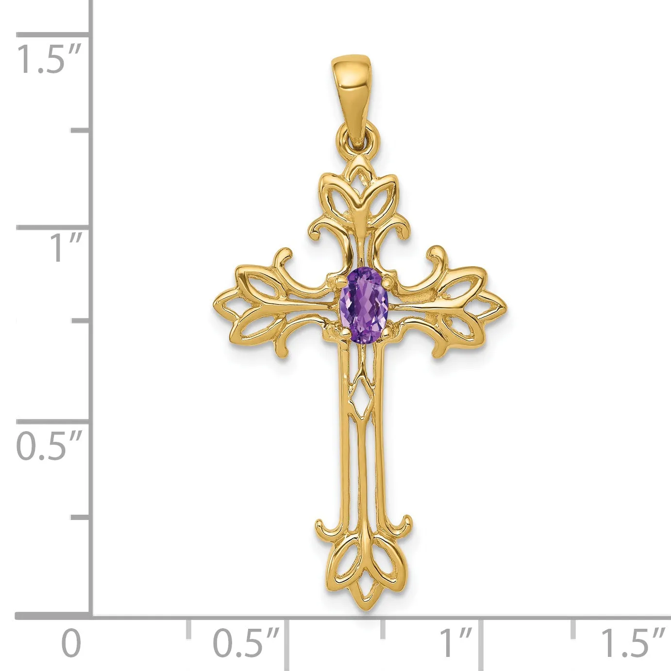 10K Yellow Gold Natural Amethyst Cross Pendant sold by Zulily product image thumbnail 4